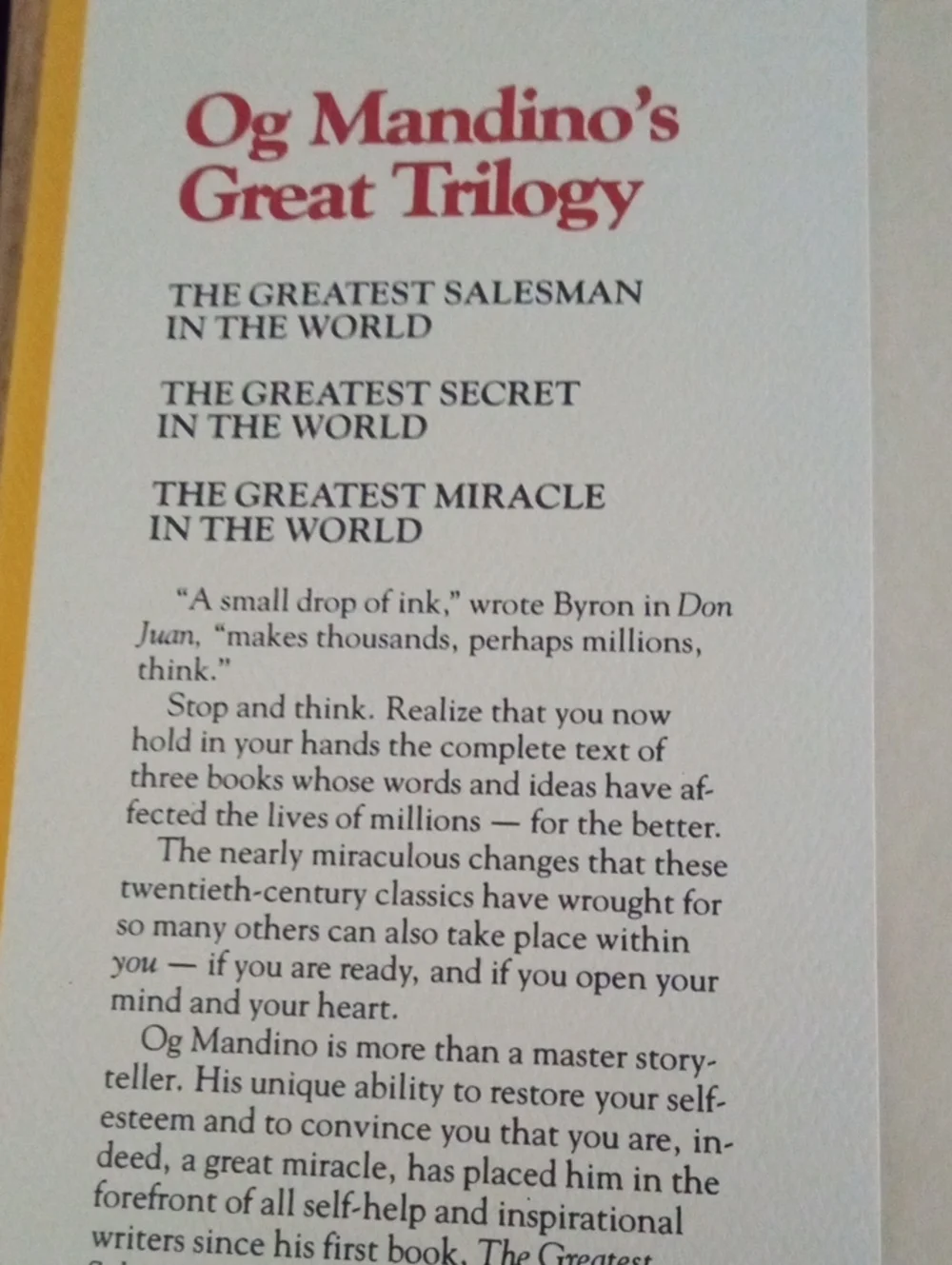 BUSINESS - SELF HELP BOOK: Og Mandino's Great Trilogy